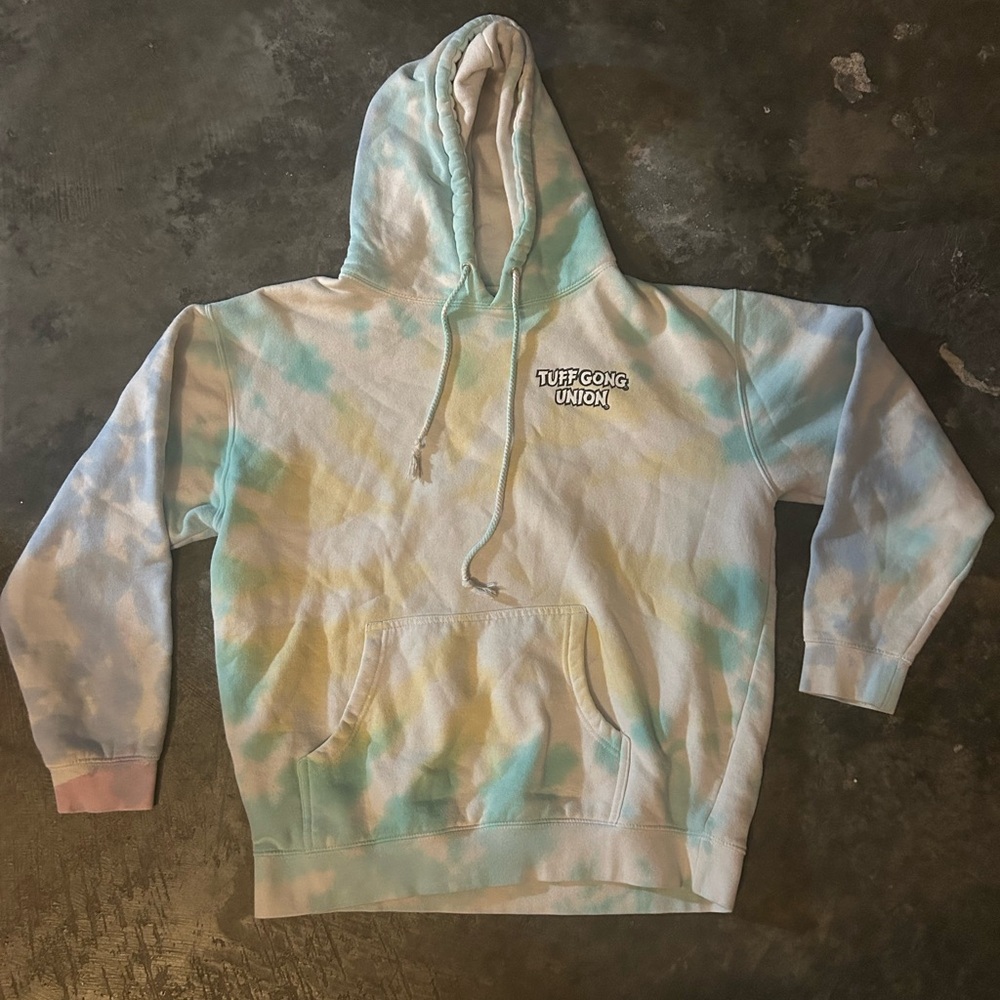 Bob Marley TUFF GONG UNION Hoodie Pullover Tie Dye Graphic B14 - Large